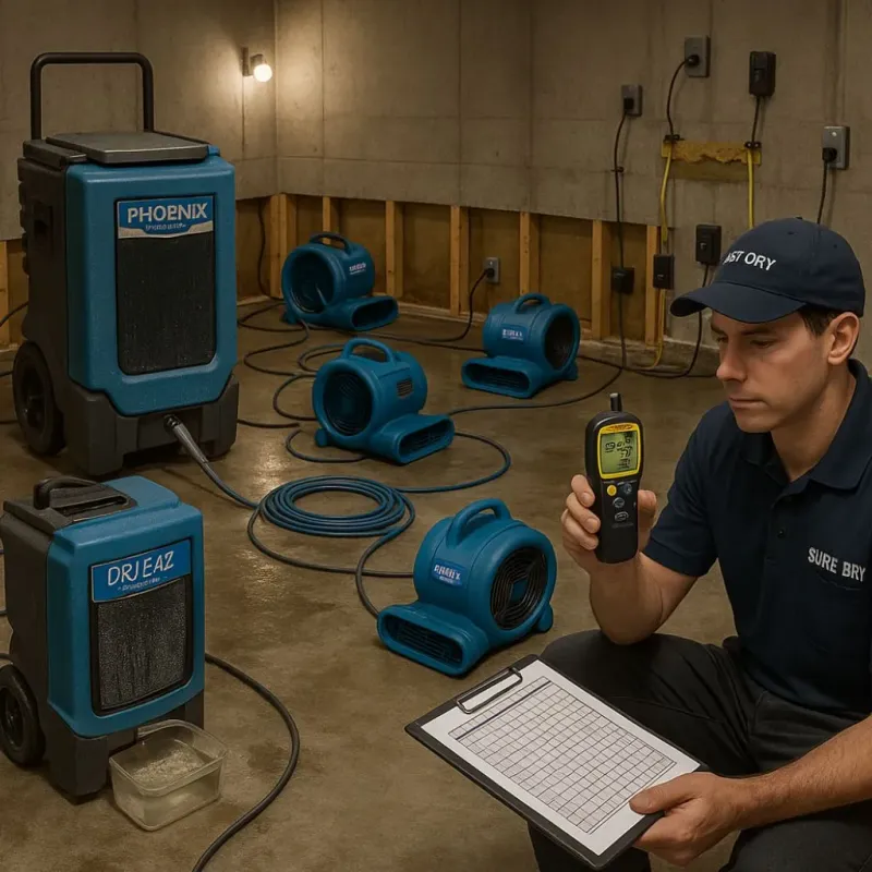 Structural Drying and Dehumidification process in Maplewood, MN